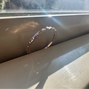 Dana Rebecca SADIE PEARL BAGUETTE ETERNITY RING. Rose gold 14k rose gold.Sz. 7.5